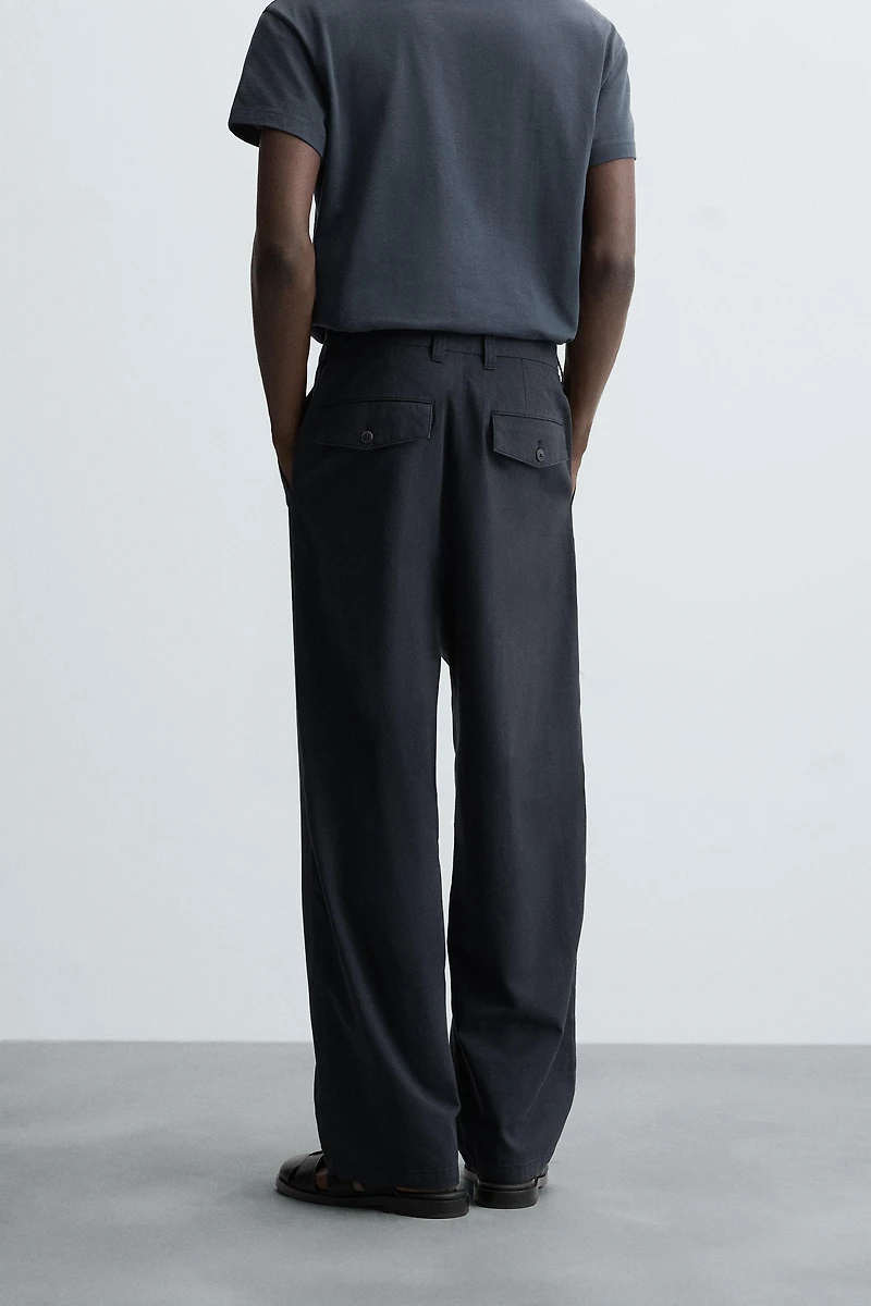 TEXTURED REGULAR FIT PANTS