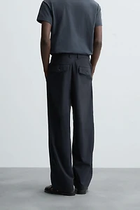 TEXTURED REGULAR FIT PANTS
