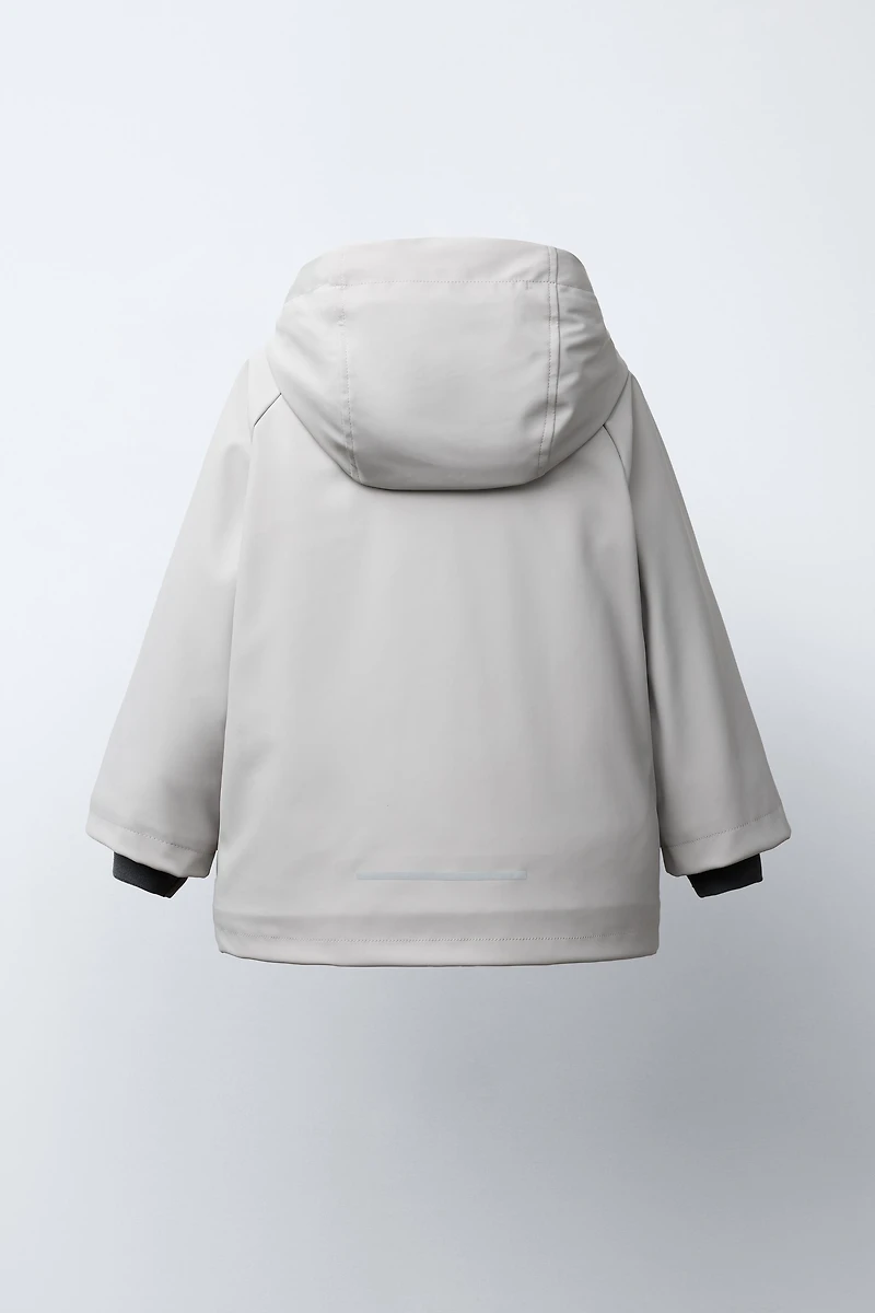 WATER RESISTANT RUBBERIZED FLEECE LINED RAINCOAT