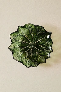 CHRISTMAS GLASS FLOWER DESSERT PLATE