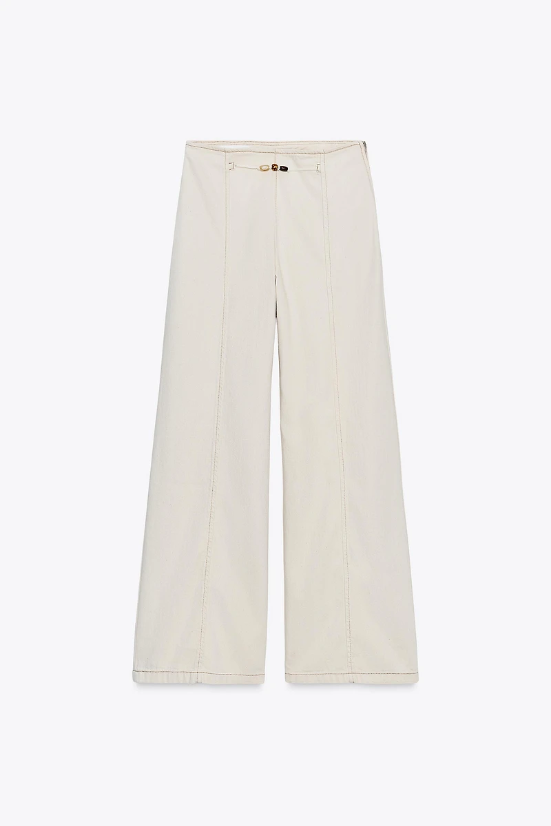 Z1975 BEADED HIGH RISE WIDE LEG JEANS