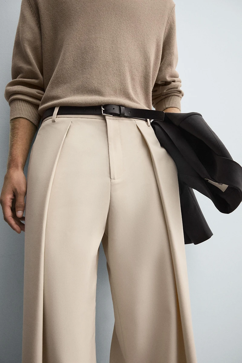 PANTALON COUPE LARGE PLIS