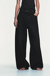 TRF MID-RISE FOLDED WAIST JEANS