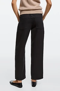 Low-rise cropped straight-leg jeans