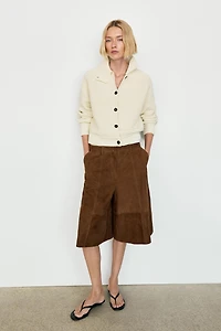 100% cotton turtleneck knit cardigan