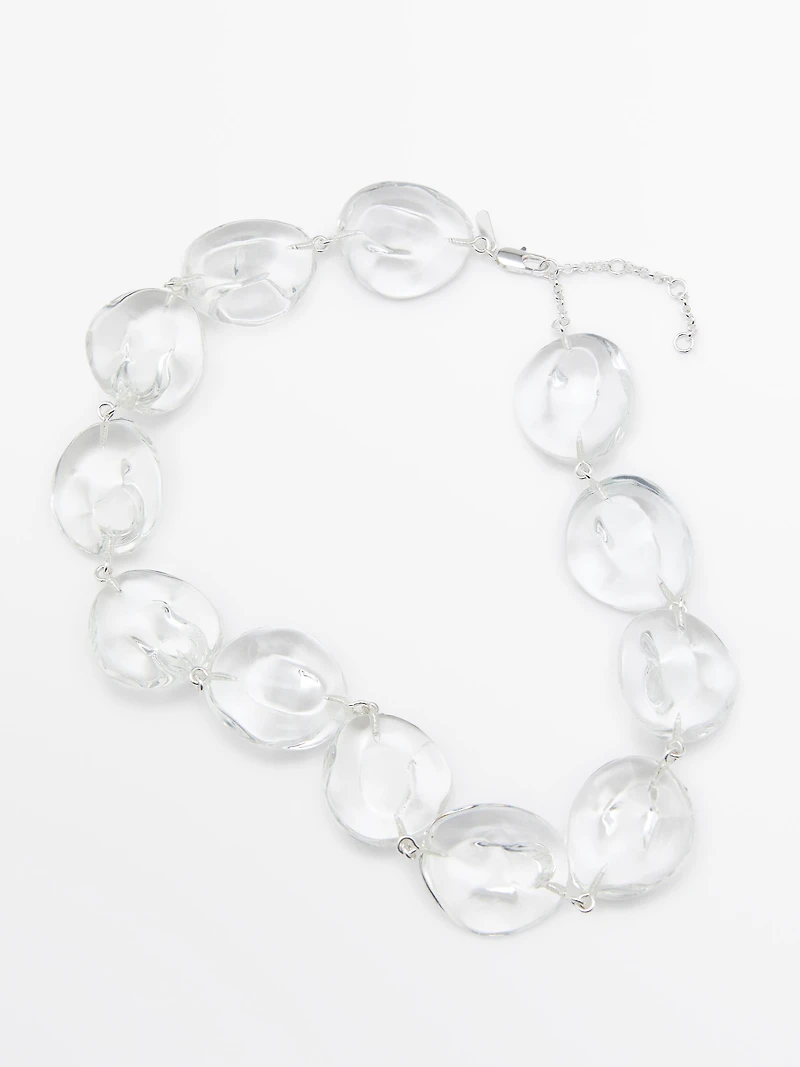 Collier pièces en verre