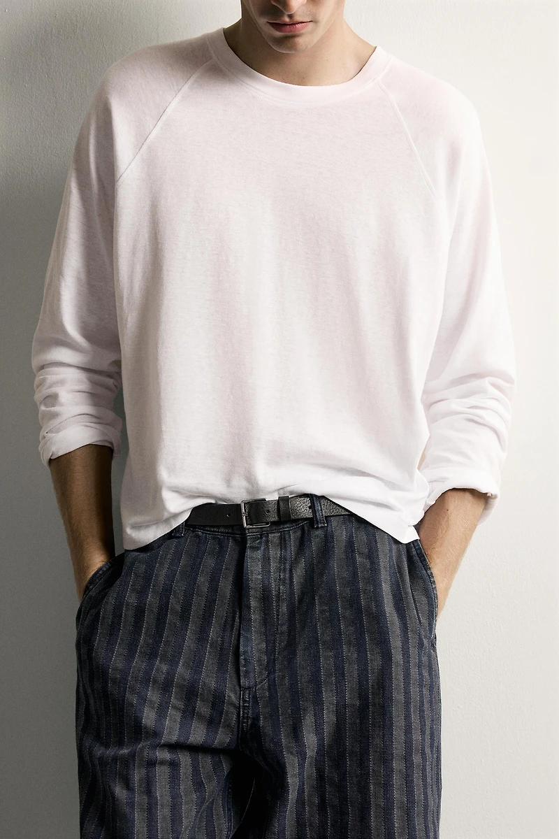 STRIPED RELAXED-FIT CHINOS