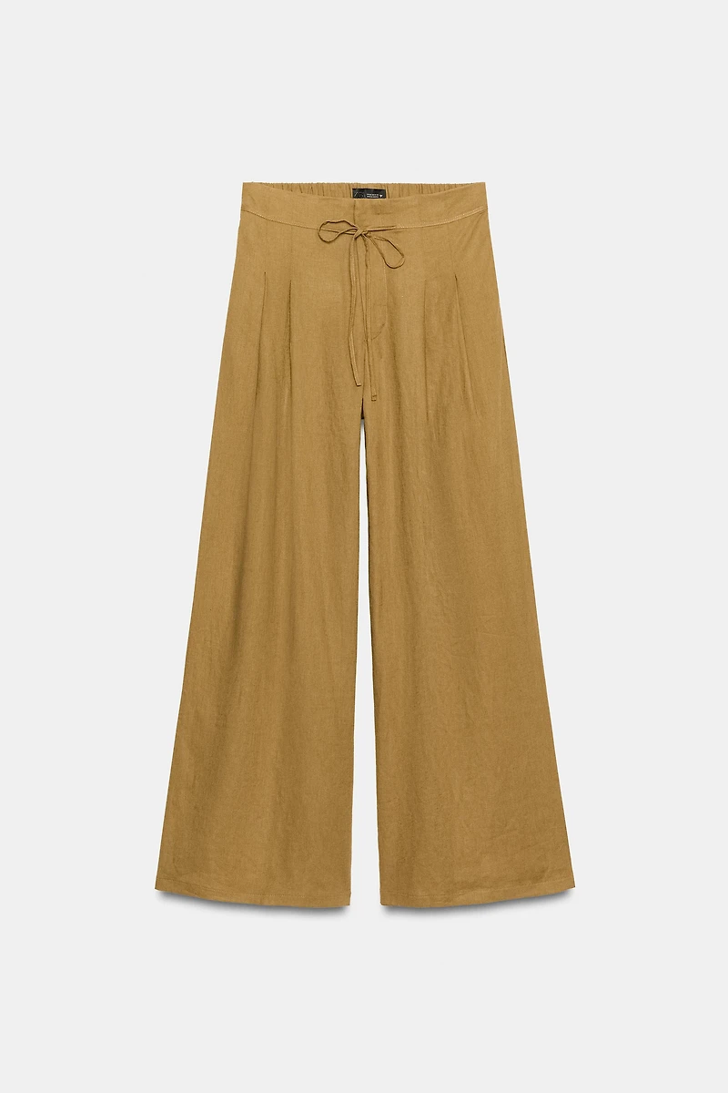PLEATED WIDE LEG PANTS