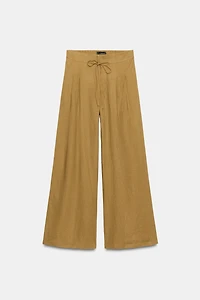 PLEATED WIDE LEG PANTS