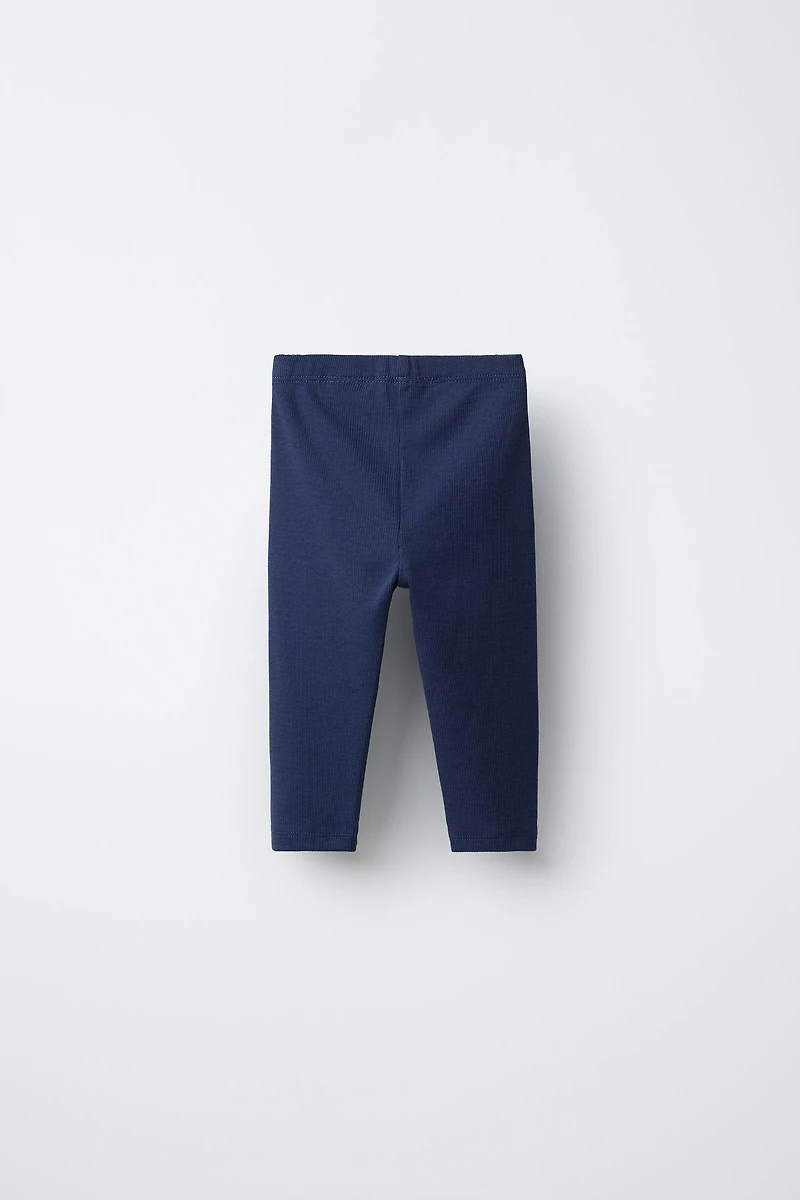 TWO-PACK OF PLAIN RIBBED LEGGINGS
