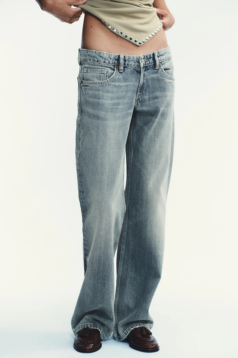 TRF LOW RISE WIDE LEG JEANS