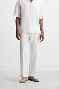 RELAXED FIT COTTON LINEN PANTS