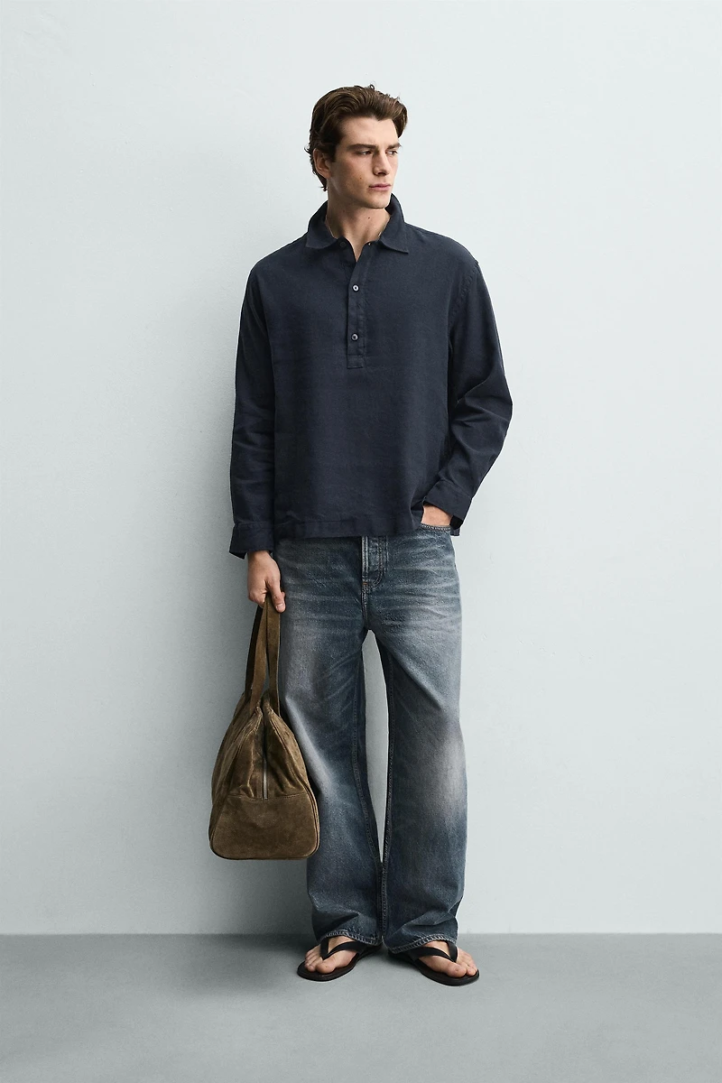 COTTON-LINEN POLO SHIRT