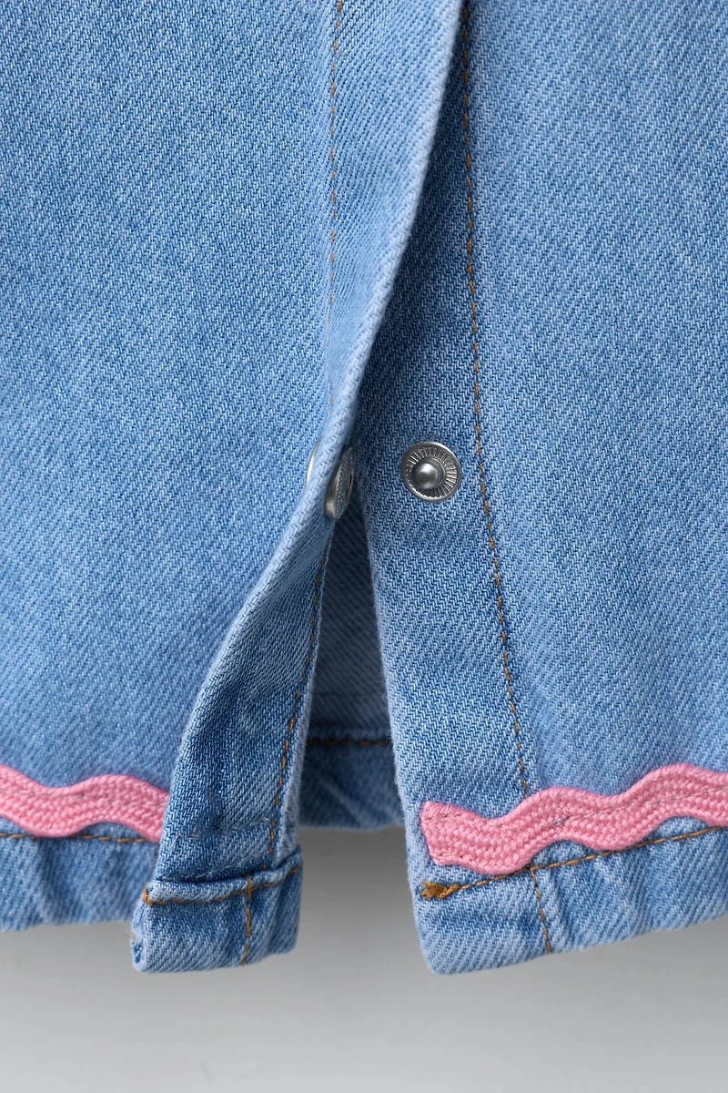 RUFFLE DENIM DRESS