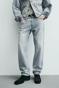STRAIGHT FIT JEANS WITH METAL STUDS