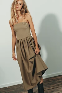 STRAPLESS MIDI DRESS