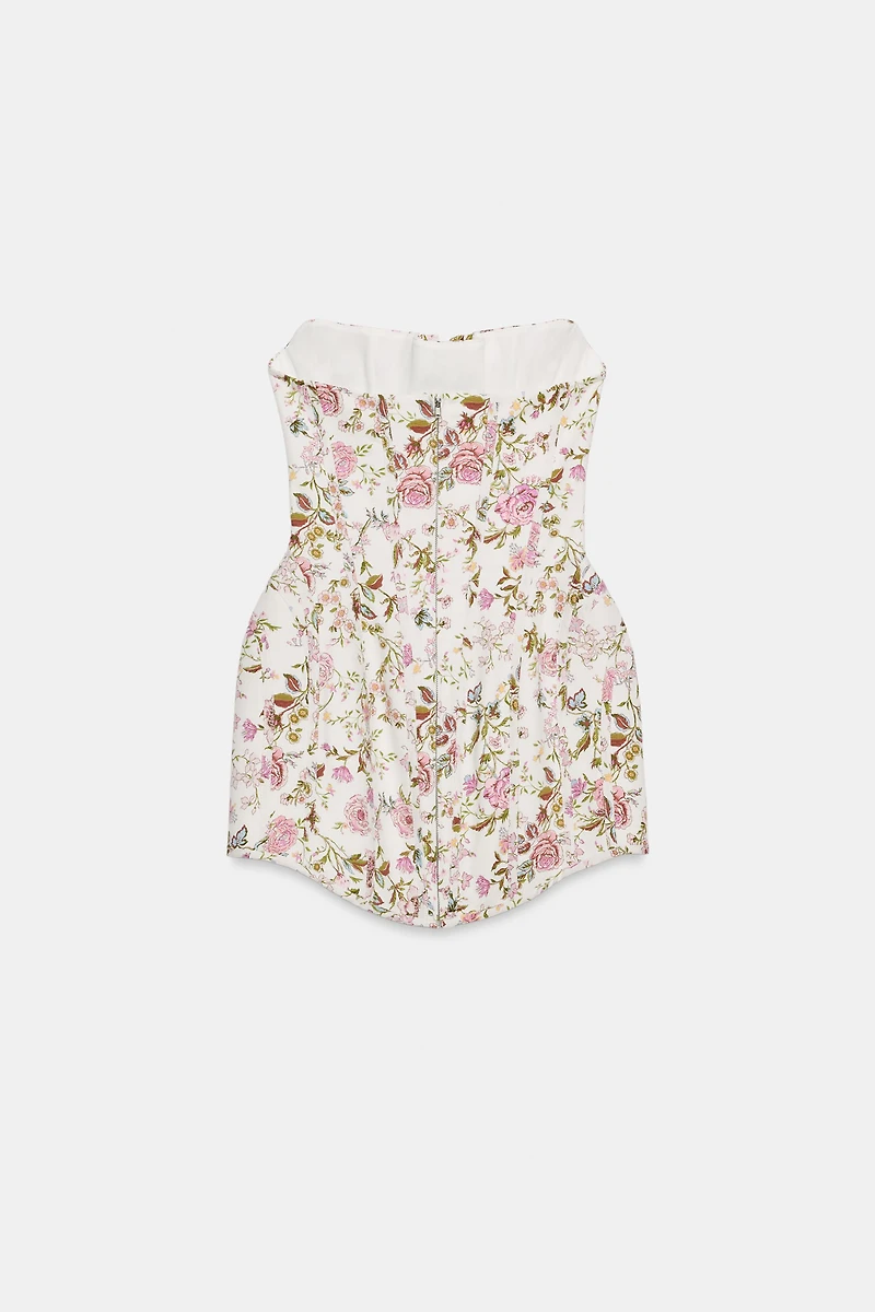 FLORAL PRINT OFF-THE-SHOULDER DRESS