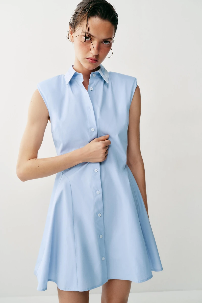 SHOULDER PAD SHIRT DRESS