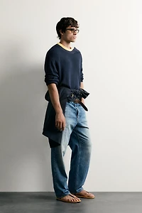 REGULAR FIT BUTTON NECK JUMPER