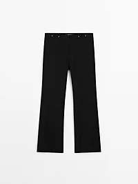 Flared trousers with waist detail