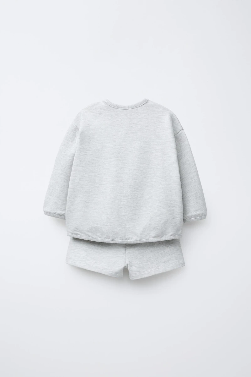 TEXT SWEATSHIRT AND BERMUDA SET