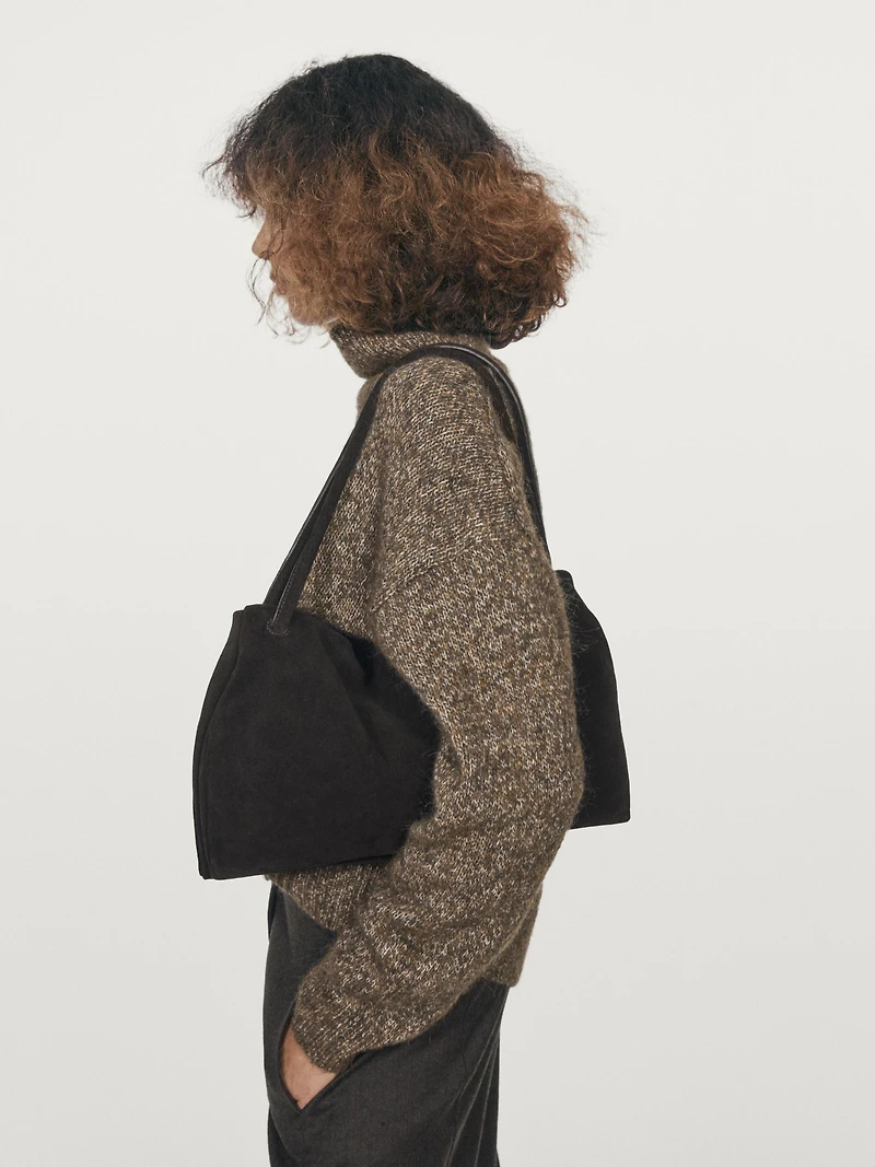 Mouliné knit alpaca and wool blend turtleneck sweater