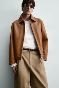 BLOUSON EN CUIR REGULAR FIT