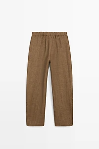 Linen barrel fit pants