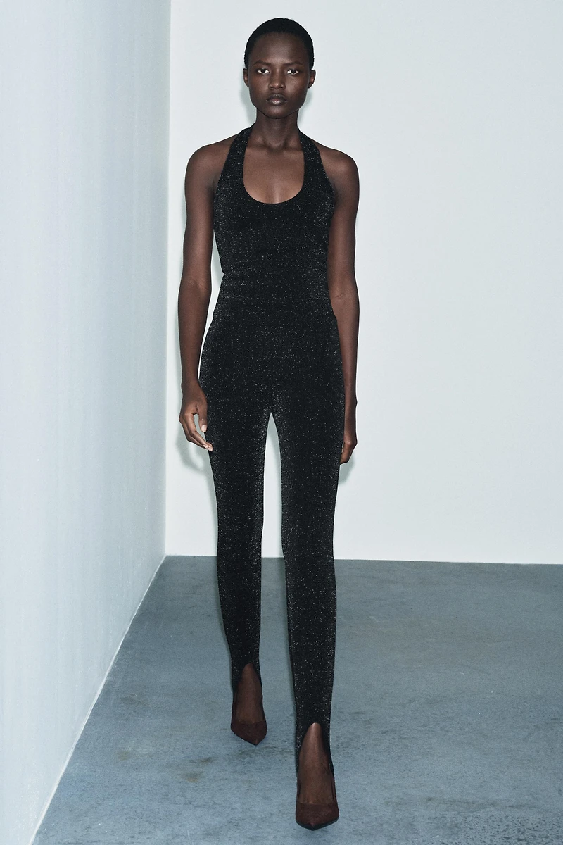 SHINY STRETCH FUSEAU LEGGINGS