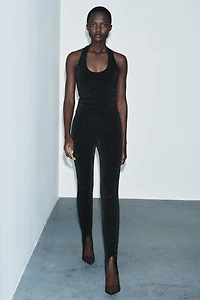 SHINY STRETCH FUSEAU LEGGINGS