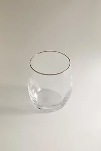 CRYSTALLINE TUMBLER WITH GOLD RIM