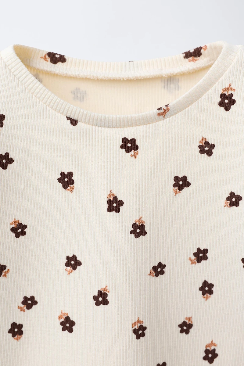 PRINTED RIBBED T-SHIRT