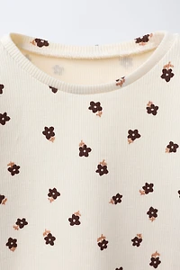 PRINTED RIBBED T-SHIRT