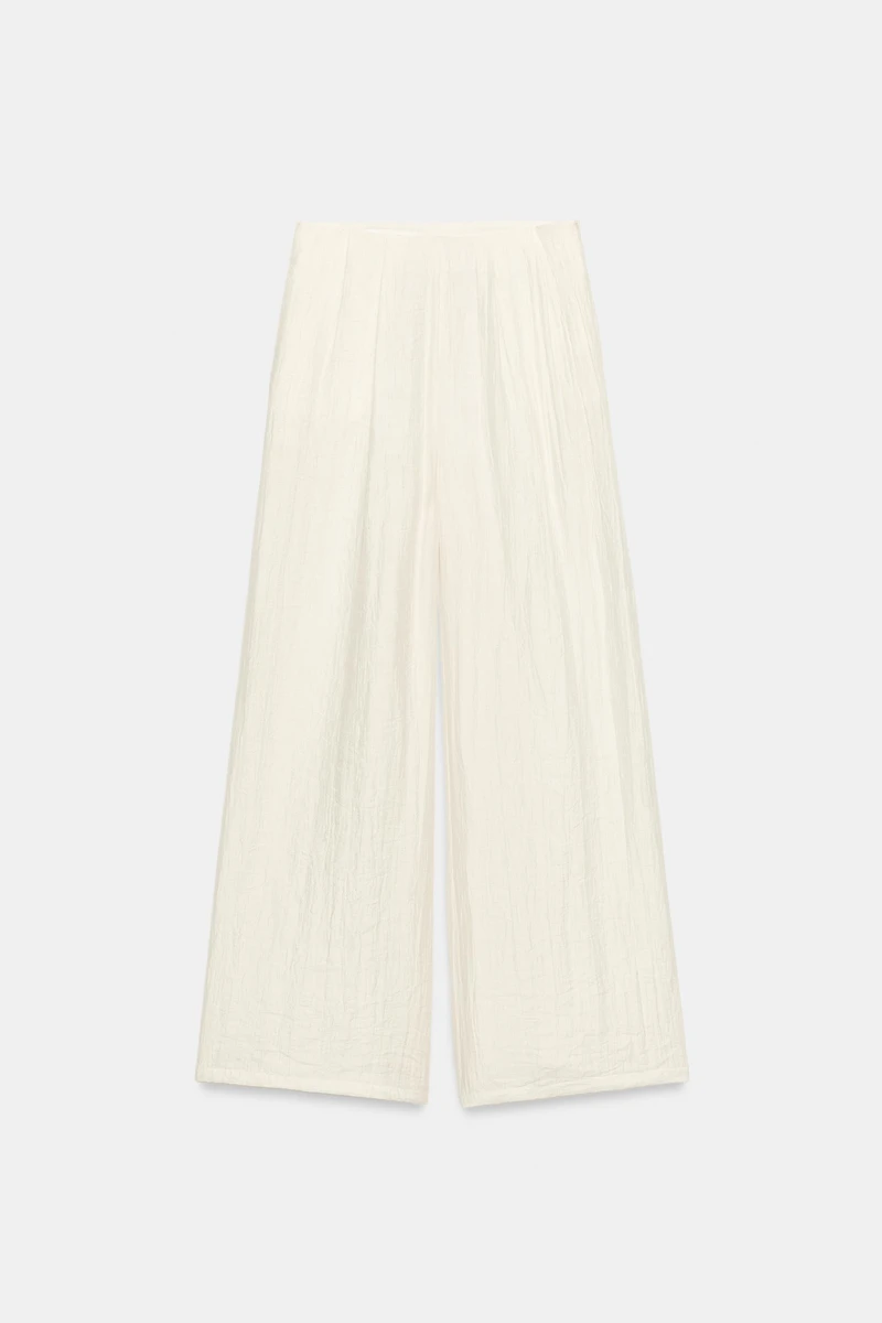 PANTALON LARGE À PLIS