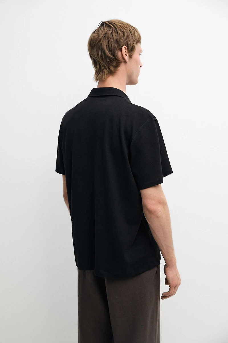 Linen and cotton short sleeve shirt