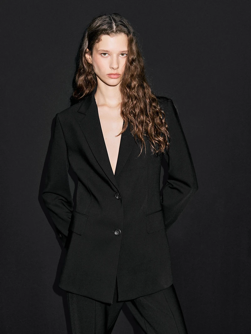 Blazer en crêpe deux boutons
