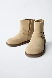 LEATHER BIKER BOOTS
