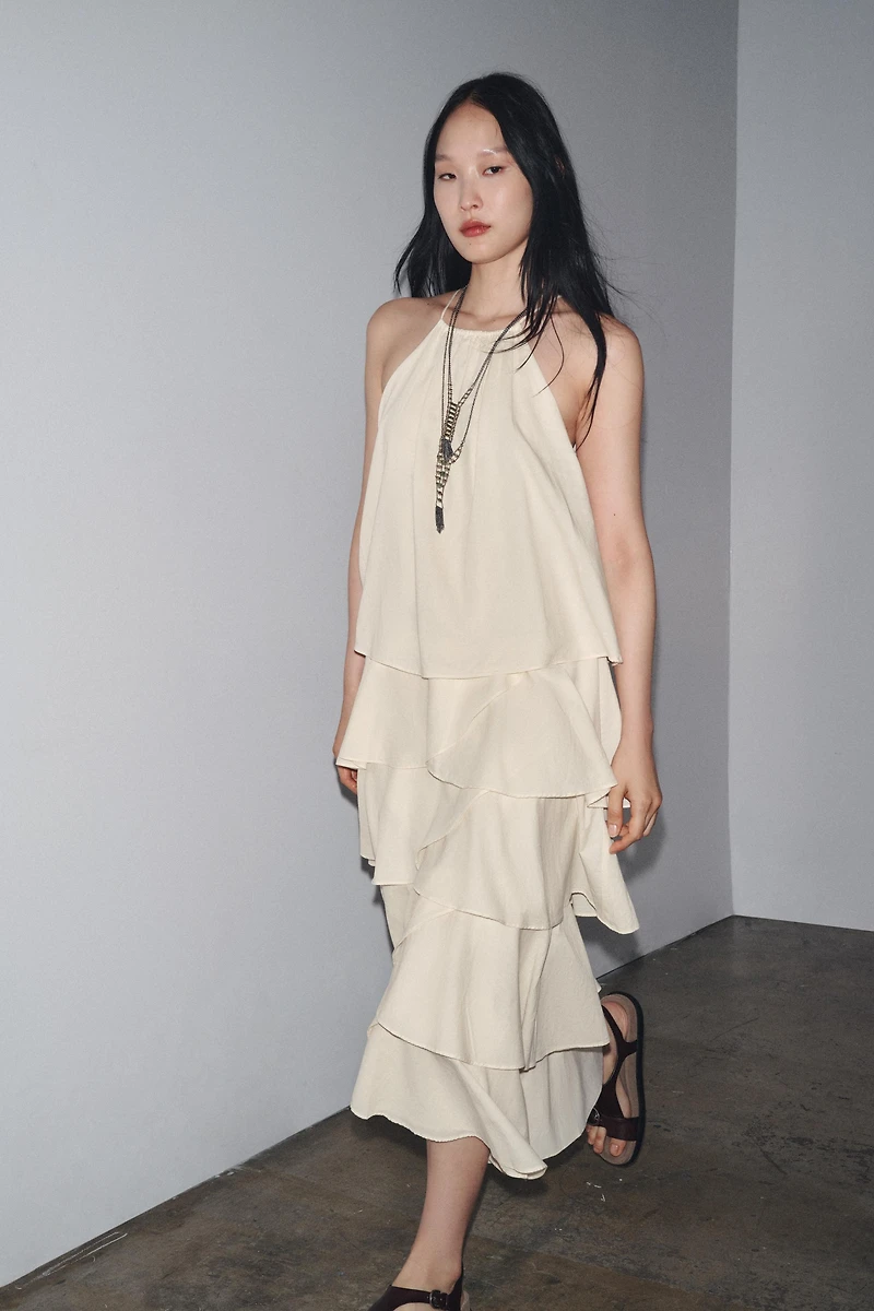 ZW COLLECTION RUFFLED HALTER DRESS
