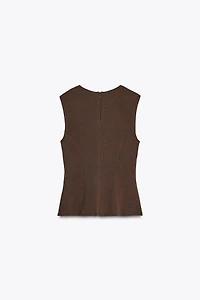 PEPLUM INTERLOCK TOP