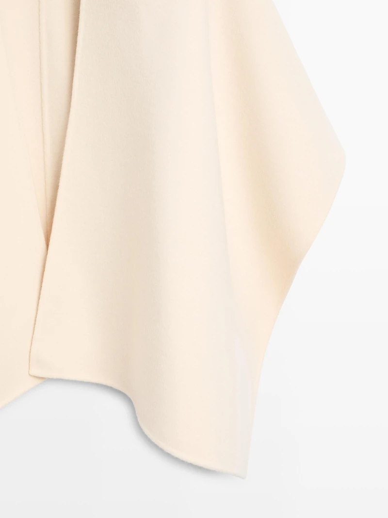 Wool blend felt texture cape