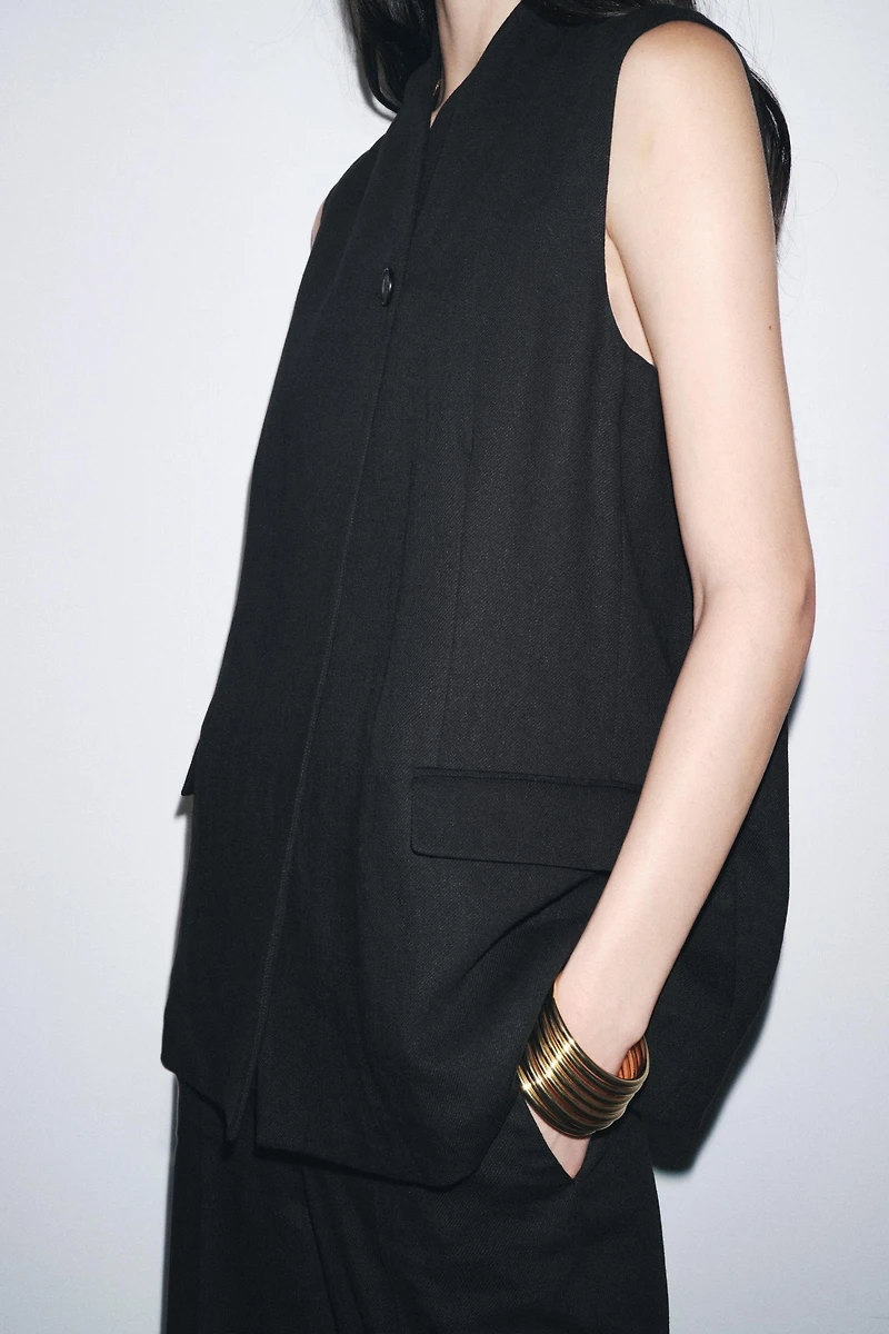 GILET MÉLANGE LIN ZW COLLECTION