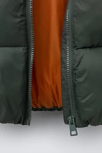 PATCHED HOODED PUFFER COAT