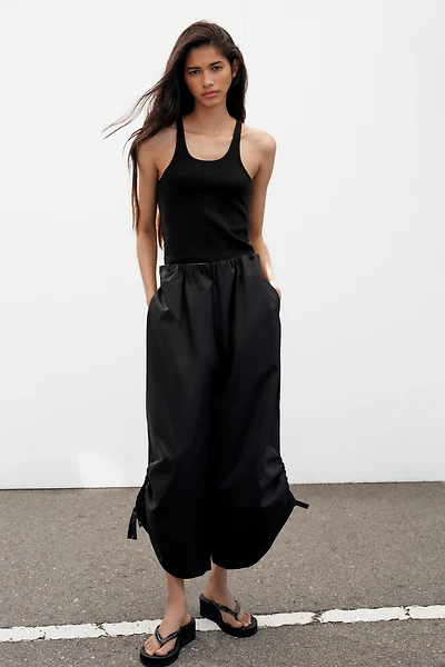 ADJUSTABLE HEM CULOTTE PANTS