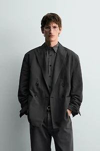 COTTON - LINEN DOUBLE BREASTED BLAZER
