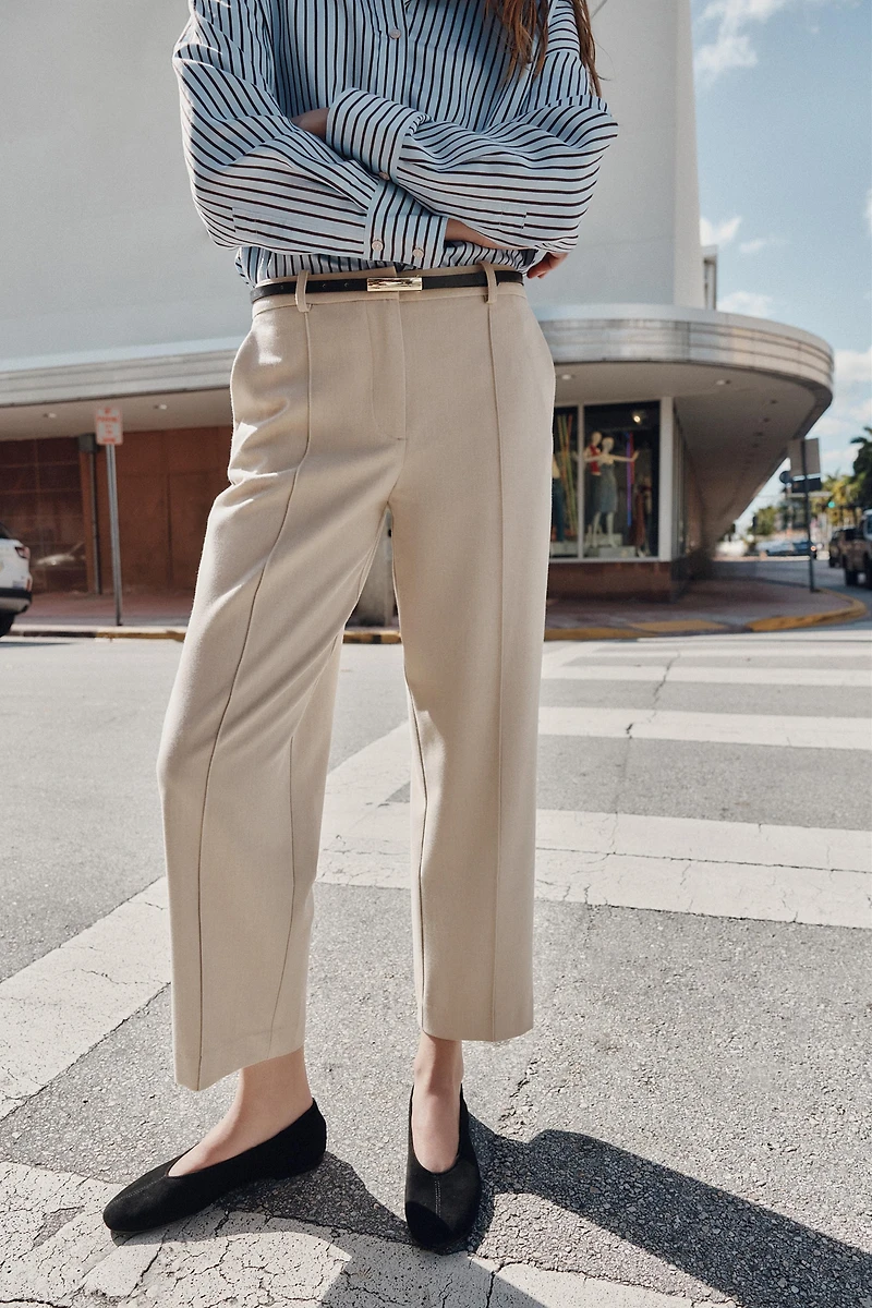 STRAIGHT-LEG PANTS WITH BELT