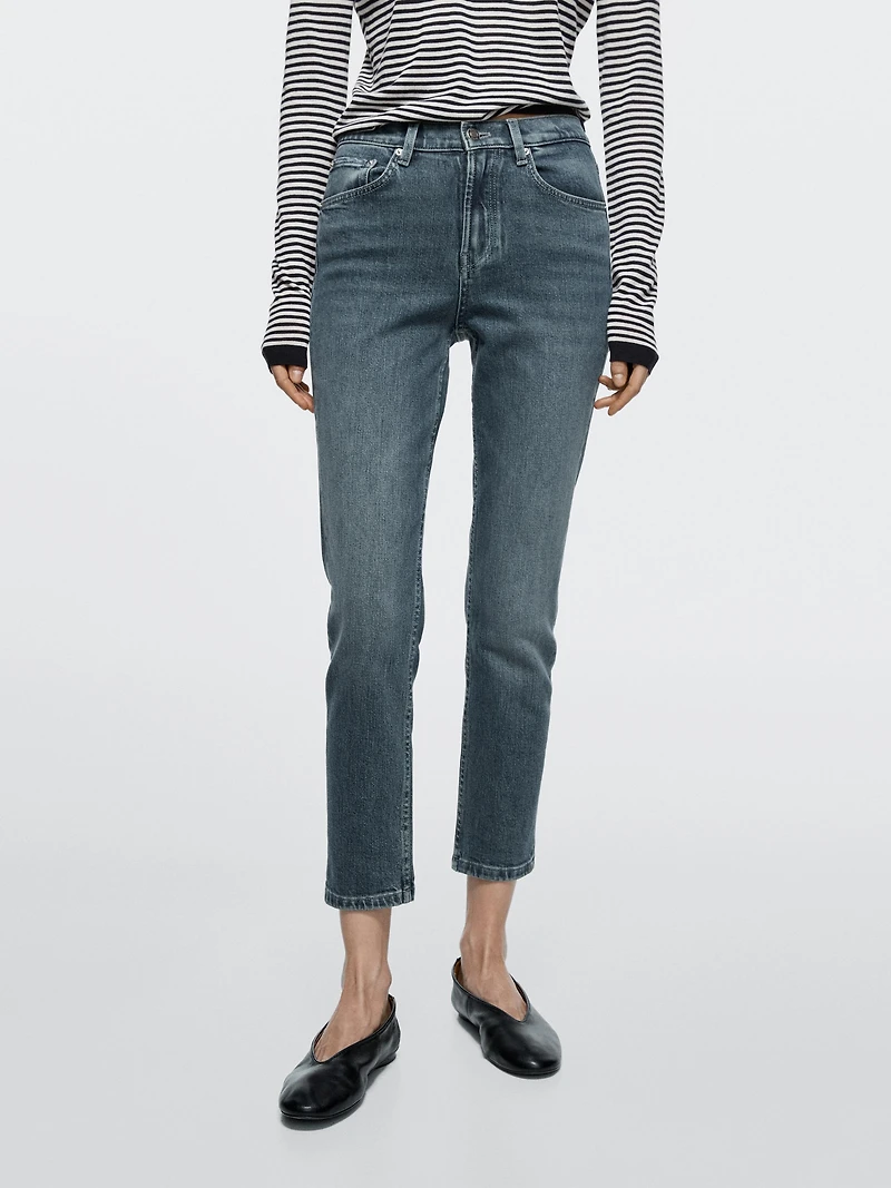 Jean slim cropped taille moyenne