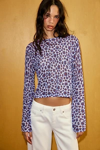 FINE KNIT FLORAL TOP