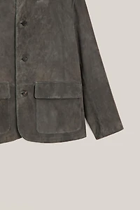 Surchemise col à patte en cuir et daim - LIMITED EDITION