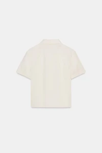 RUFFLED POPLIN SHIRT WITH STUDS