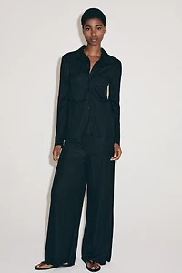 BUTTONED PLEATED TOP